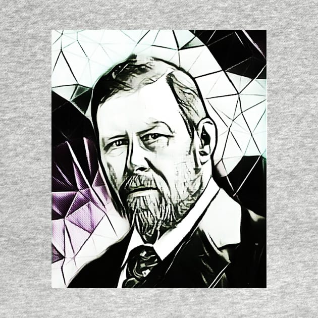 Bram Stoker Black and White Portrait | Bram Stoker Artwork 5 by JustLit